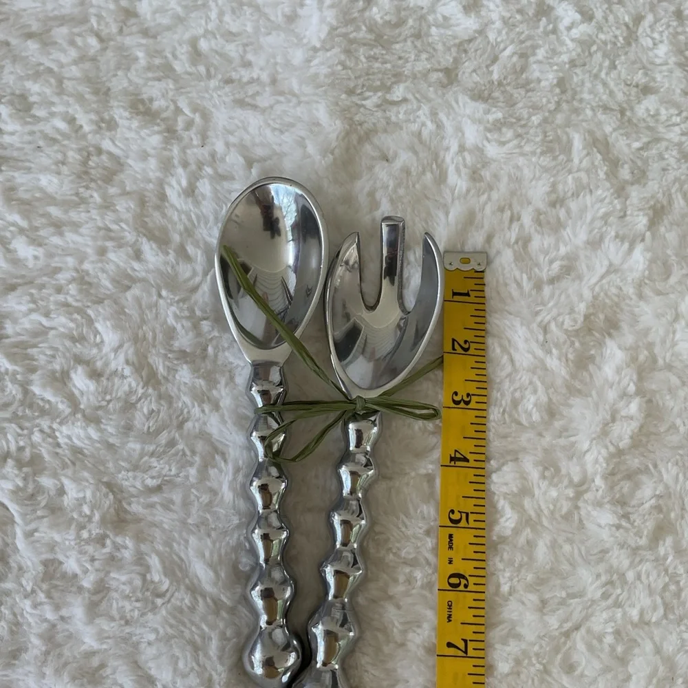 Silver Decorative Salad Serving Set by
